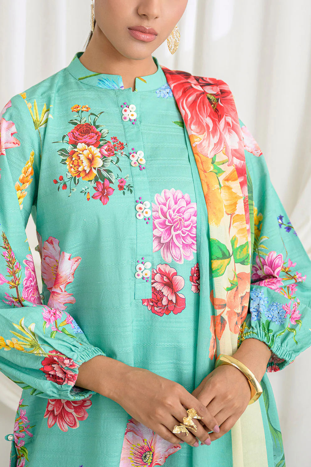 3 Piece Printed Lawn Suit and Dyed Trouser