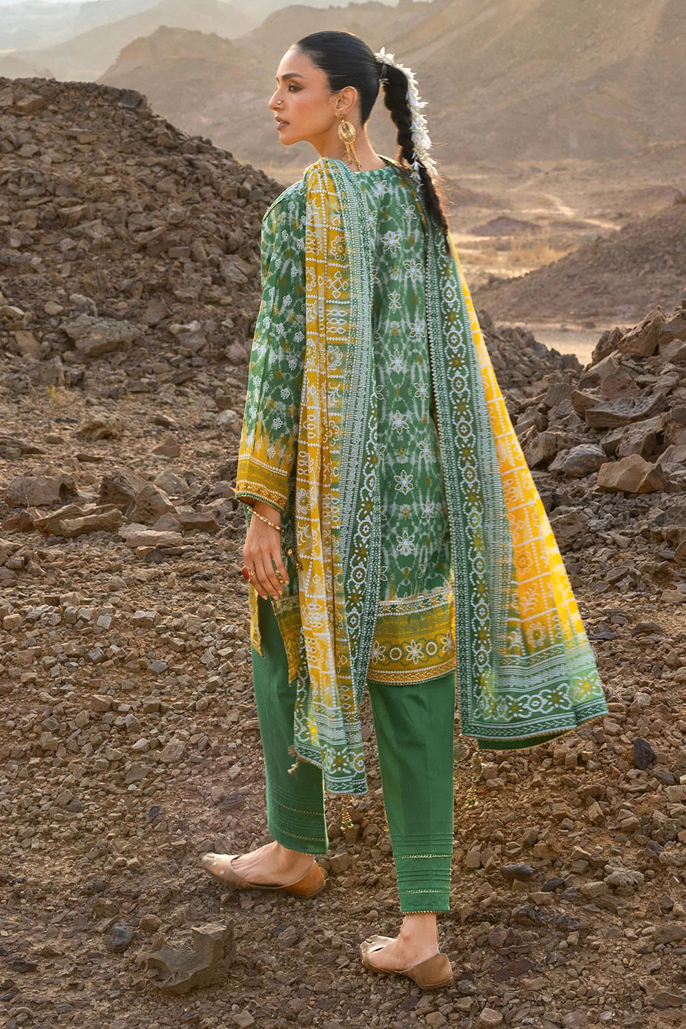 3 Piece Printed Lawn Suit and Dyed Trouser