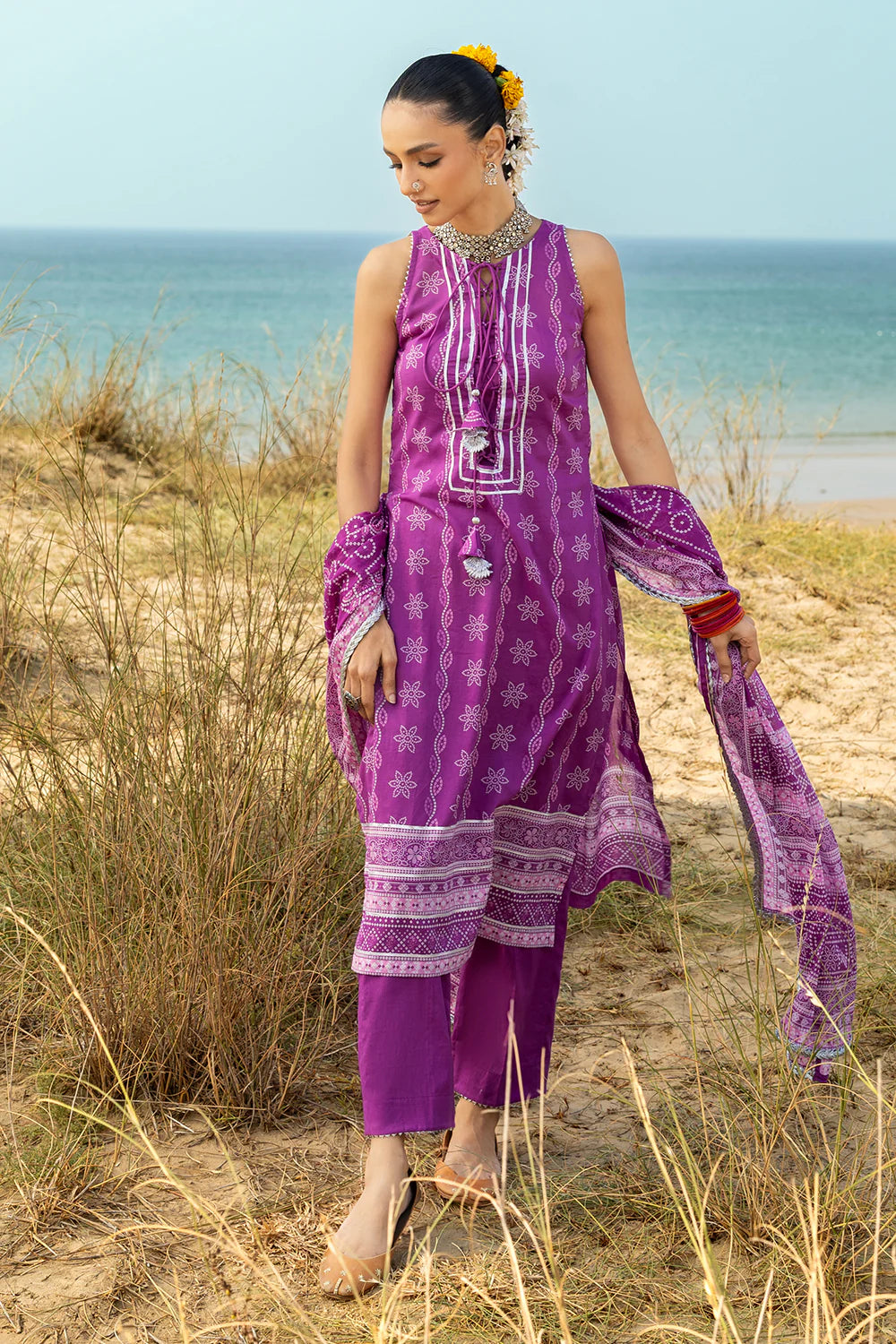 3 Piece Printed Lawn Suit and Dyed Trouser
